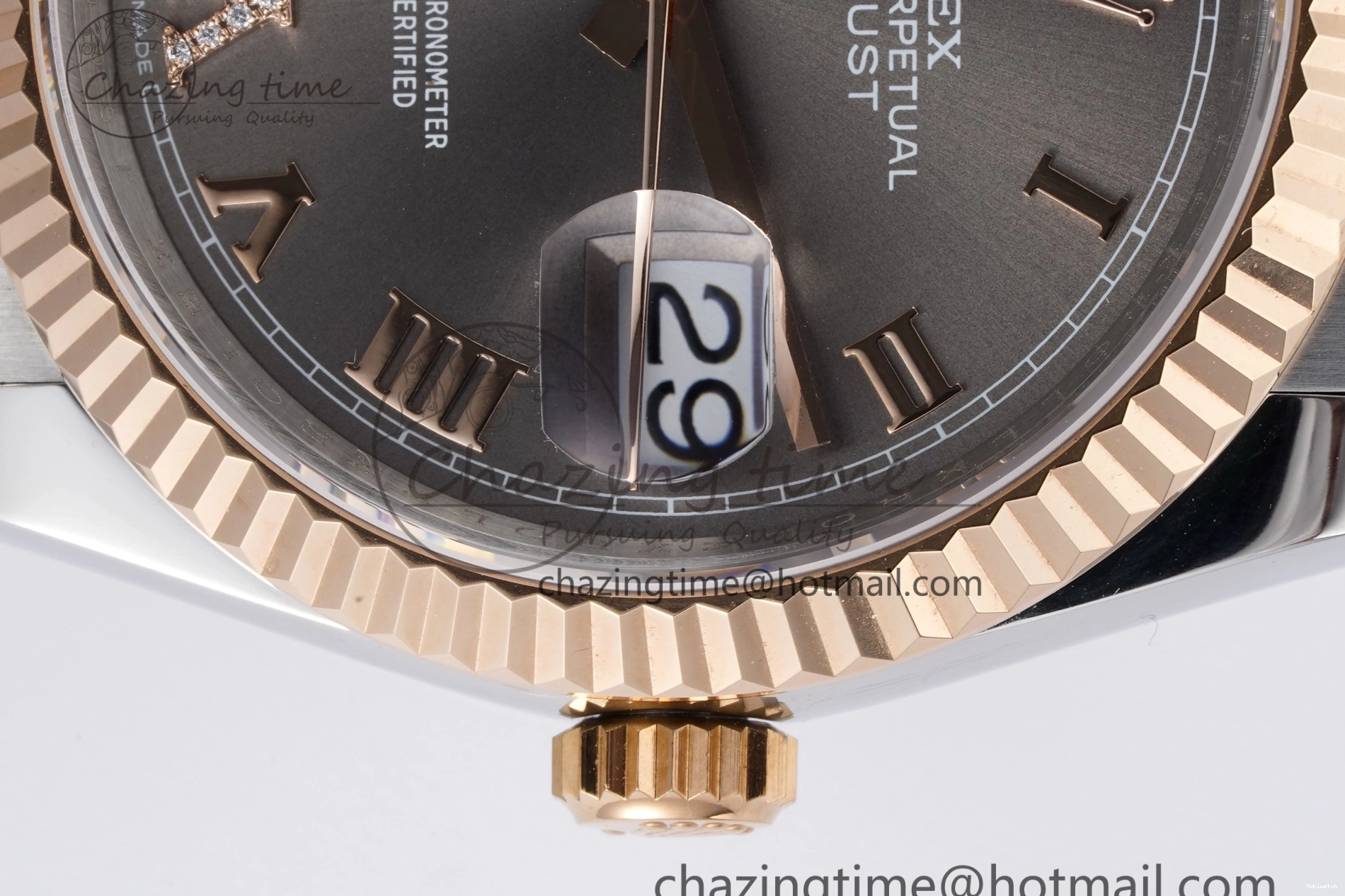 Gray Markers Bracelet Dial 126231 RG 36 DateJust JDF Plated Jubilee 904L RG Steel Roman V2 SS on 1218